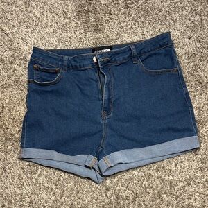 Fashion Nova Dark Blue Jean Shorts